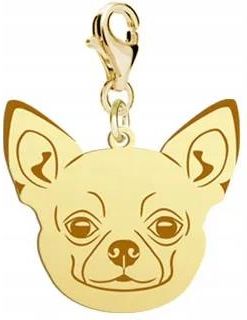 Mejk Jewellery Charms Pozłacany Chihuahua Krótkowłosa