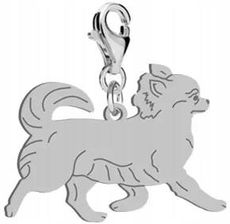 Mejk Jewellery Srebrny Charms Z Psem Rasy Chihuahua Długowłosa