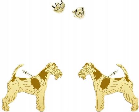 Mejk Jewellery Fox Terrier Wire Złote Kolczyki Wkrętki 925