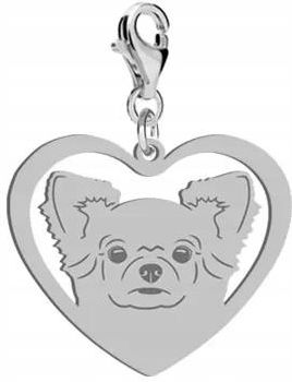 Mejk Jewellery Srebrny Charms Z Chihuahua Długowłosa