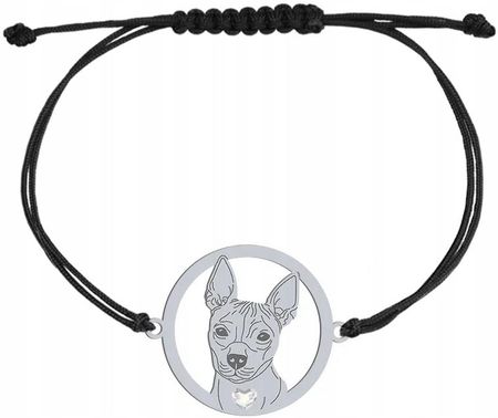 Mejk Jewellery Srebrna Bransoletka Amerykański Terrier Bezwłosy