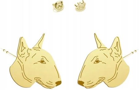 Mejk Jewellery Kolczyki Wkrętki Pozłacane Miniature Bull Terrier