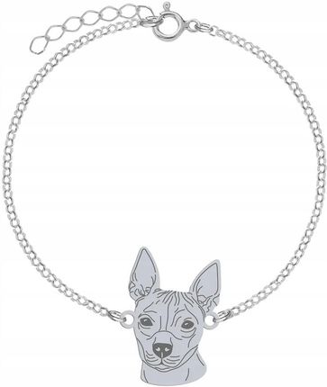 Mejk Jewellery Srebrna Bransoletka Amerykański Terrier Bezwłosy