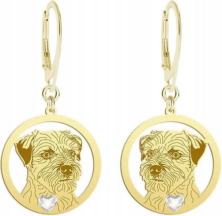 Mejk Jewellery Pozłacane Kolczyki Border Terrier