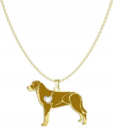 Mejk Jewellery Naszyjnik Złoto 925 Z Psem Duży Szwajcarski Pies Pasterski