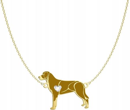 Mejk Jewellery Naszyjnik Złoty Duży Szwajcarski Pies Pasterski 925