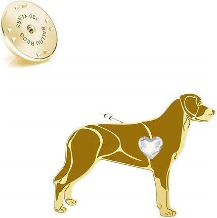 Mejk Jewellery Wpinka Złota Z Psem Duży Szwajcarski Pies Pasterski 925