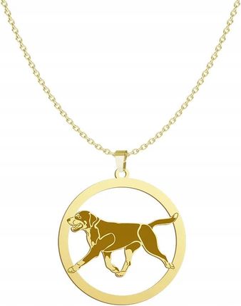 Mejk Jewellery Naszyjnik Złoty 925 Duży Szwajcarski Pies Pasterski