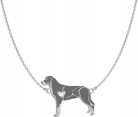 Mejk Jewellery Naszyjnik Srebrny Z Psem Duży Szwajcarski Pies Pasterski 925