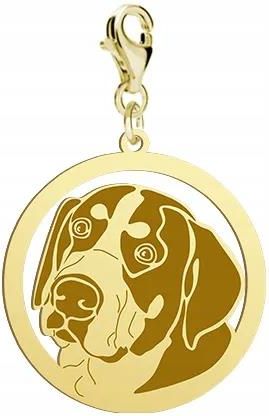 Mejk Jewellery Charms Złoty Z Duży Szwajcarski Pies Pasterski 925