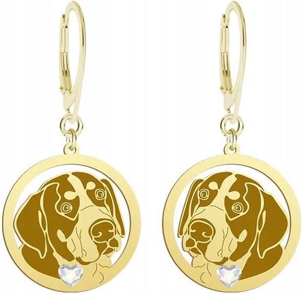 Mejk Jewellery Złote Kolczyki 925 Z Psem Duży Szwajcarski Pies Pasterski
