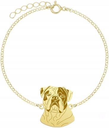 Mejk Jewellery Bransoletka Pozłacana Z Psem Rasy Bulldog Amerykański