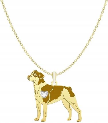 Mejk Jewellery Naszyjnik Pozłacany Z Psem Brazilian Terrier