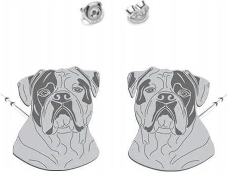 Mejk Jewellery Kolczyki Srebrne Z Bulldog Amerykański