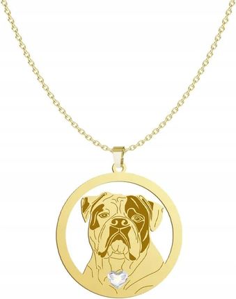 Mejk Jewellery Naszyjnik Pozłacany Z Psem Bulldog Amerykański