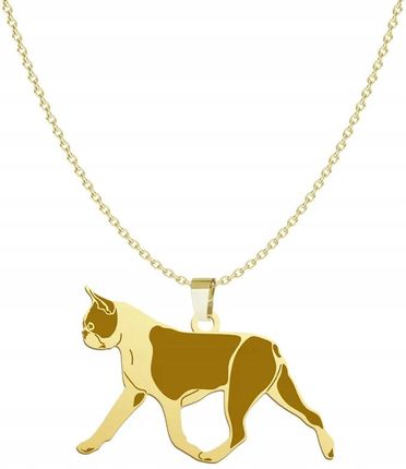Mejk Jewellery Boston Terrier Naszyjnik Pozłacany
