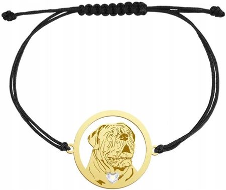 Mejk Jewellery Dog De Bordeaux Bransoletka Złota Na Sznurku 925