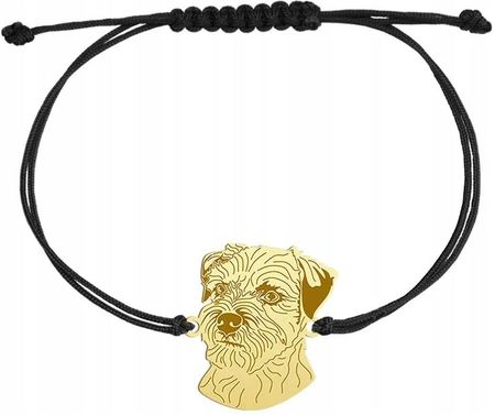 Mejk Jewellery Pozłacana Bransoletka Border Terrier Na Sznurku