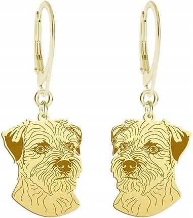 Mejk Jewellery Kolczyki Pozłacane Z Psem Rasy Border Terrier