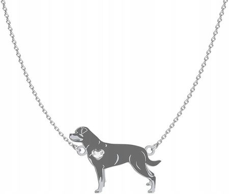 Mejk Jewellery Srebrny Naszyjnik Z Psem Rottweiler