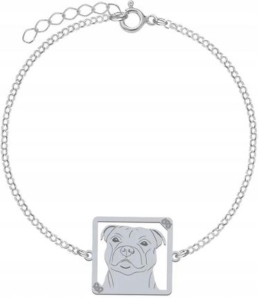 Mejk Jewellery Srebrna Bransoletka Staffordshire Bull Terrier