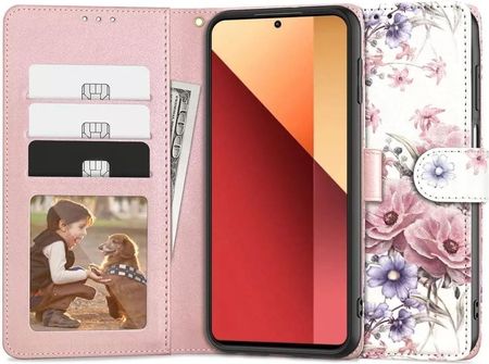4Kom Pl Etui Portfel Wallet Do Xiaomi Redmi Note 13 Pro 4G Lte Blossom Flower
