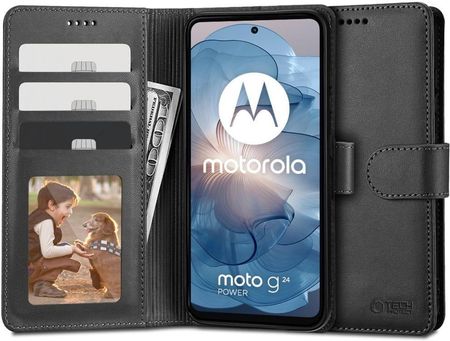 Tech Protect Wallet Motorola Moto G24 Power G04 Black