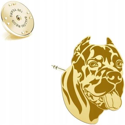 Mejk Jewellery Wpinka Pozłacany Z Psem Rasy Bandog