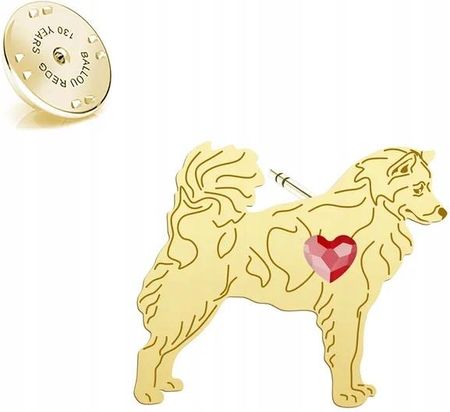 Mejk Jewellery Pozłacana Wpinka Z Psem Thai Bangkaew Dog Dedykacj