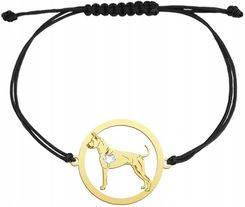 Mejk Jewellery Pozłacana Bransoletka Z Psem Thai Ridgeback