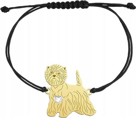 Mejk Jewellery Pozłacana Bransoletka West Highland White Terrier