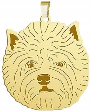 Mejk Jewellery Pozłacana Zawieszka West Highland White Terrier