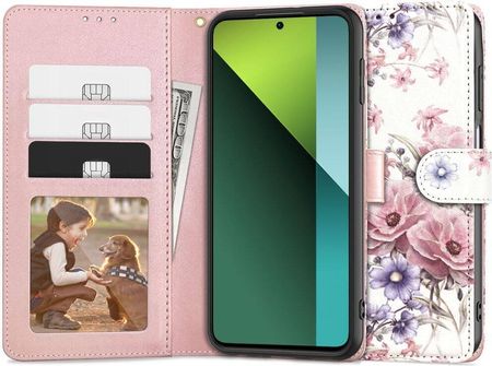 Tech Protect Etui Wallet Do Xiaomi Redmi Note 13 Pro 5G Poco X6 Kwiaty