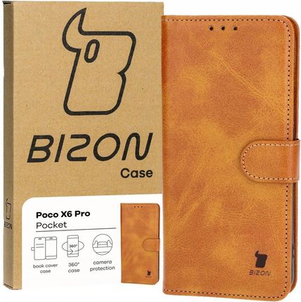 Bizon Etui Case Pocket Do Xiaomi Poco X6 Pro 5G Brązowe