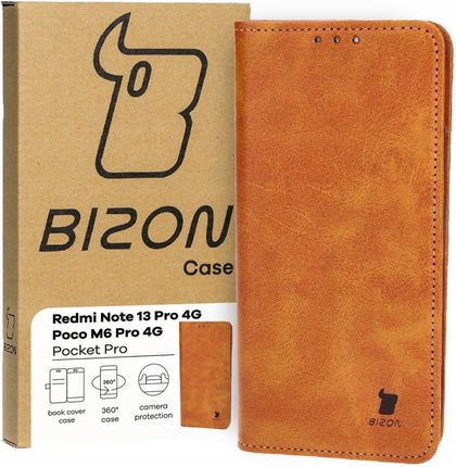 Bizon Etui Case Pocket Pro Do Xiaomi Redmi Note 13 4G Poco M6 Brązowe