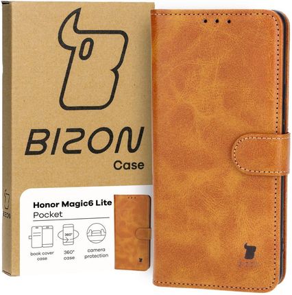 Bizon Etui Case Pocket Do Honor Magic6 Lite Brązowe