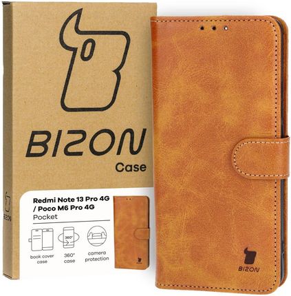 Bizon Etui Case Pocket Do Xiaomi Redmi Note 13 Pro 4G Poco M6 Brązowe