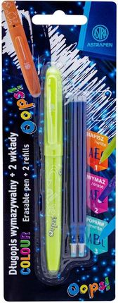 Astra Art-Pap Długopis Wymazywalny Astrapen Oops! Colour 2 Wkłady Niebieskie Blister