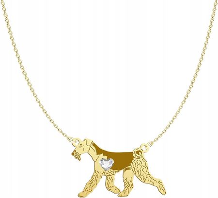 Mejk Jewellery Pozłacany Naszyjnik Z Psem Airedale Terrier