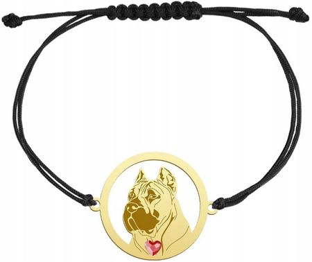 Mejk Jewellery Dog Kanaryjski Bransoletka Złota Na Sznurku 925