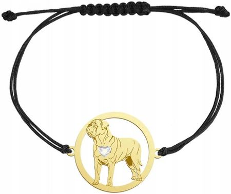 Mejk Jewellery Dog Z Bordeaux Bransoletka Złota Na Sznurku 925