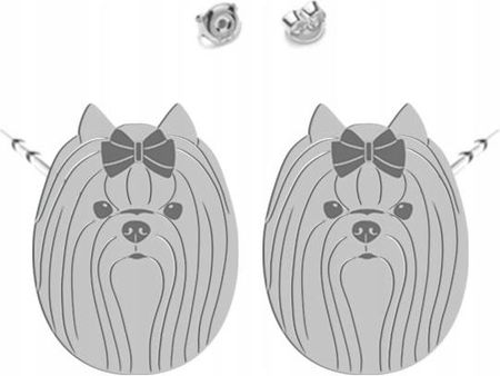 Mejk Jewellery Srebrne Kolczyki Z Psem Yorkshire Terrier Dedykacj