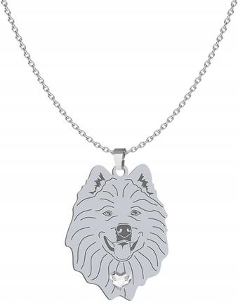 Mejk Jewellery Srebrny Naszyjnik Z Psem Samoyed