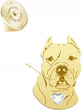 Mejk Jewellery Wpinka Złota Z Psem Dogo Argentino 925