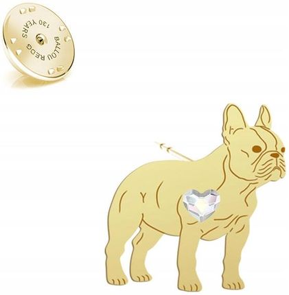 Mejk Jewellery Pozłacana Wpinka Z Psem Bulldog Francuski Dedykacj