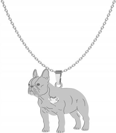 Mejk Jewellery Srebrny Naszyjnik Z Psem Bulldog Francuski