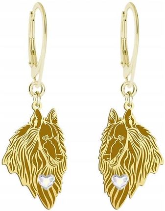 Mejk Jewellery Złote Kolczyki Owczarek Belgijski 925