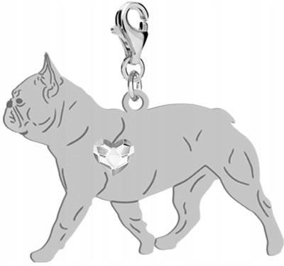 Mejk Jewellery Srebrny Charms Z Psem Bulldog Francuski