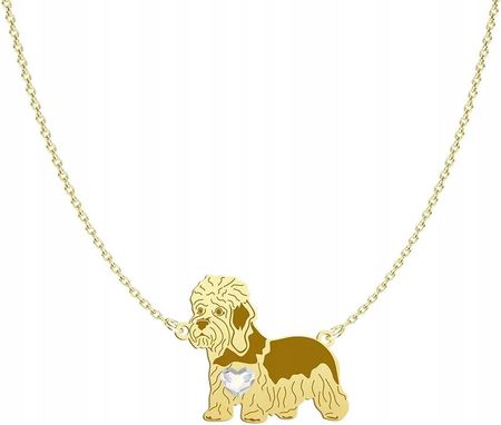 Mejk Jewellery Naszyjnik Ze Złota Z Psem Rasy Dandie Dinmont Terrier 925