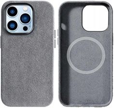 Etui Sancore Alcantara® Oryginalna Włoska Tkanina Zamszowa Obudowa Z Magnesem Magsafe Iphone 12 Pro Max Gray